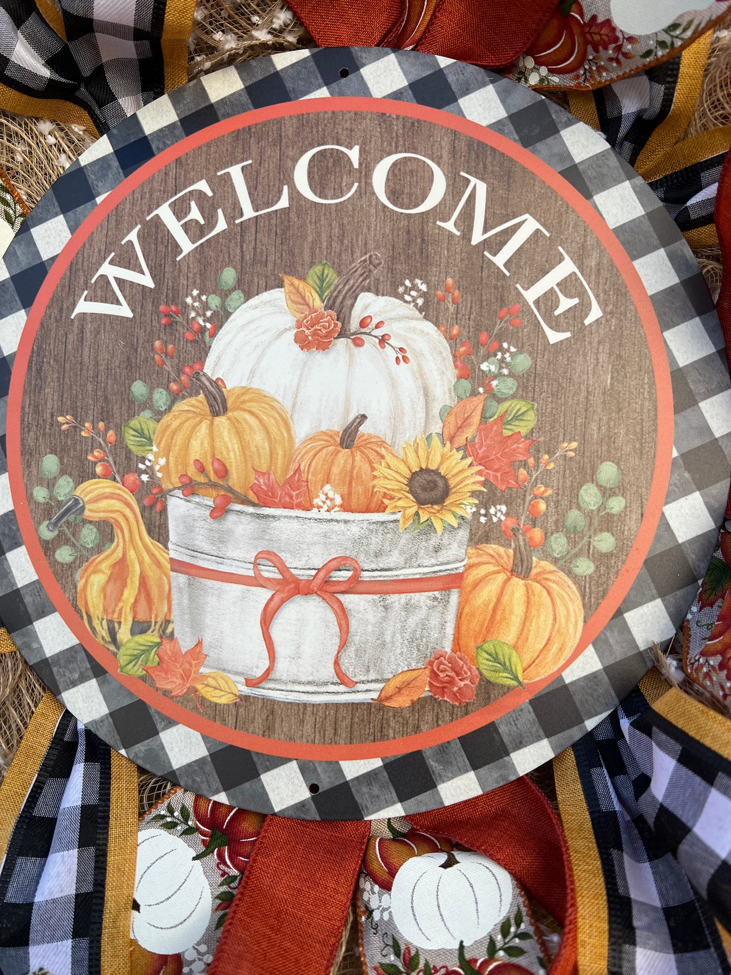 Welcome Pumpkin Fall Wreath