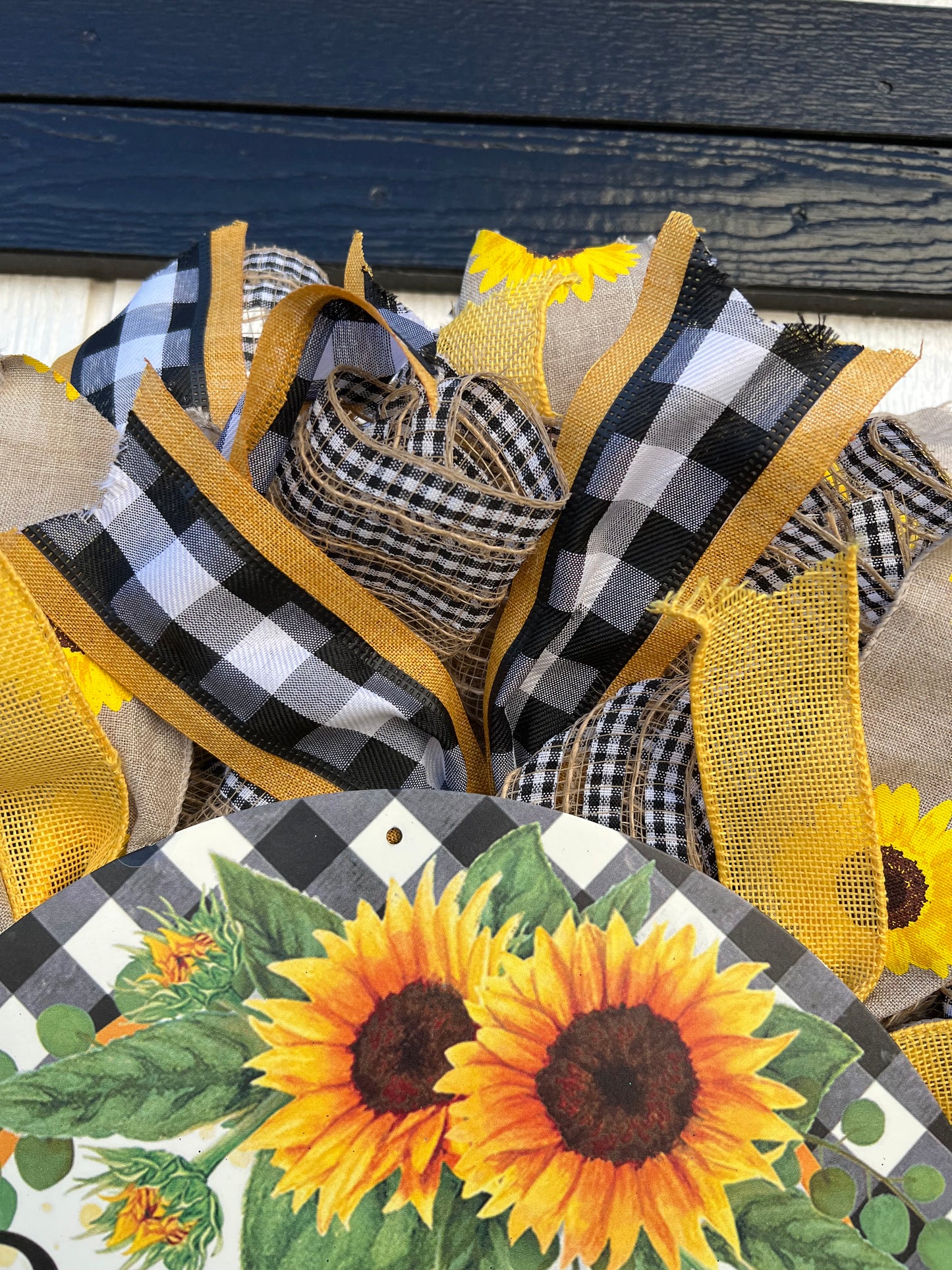 Welcome Sunflower Farmhouse Wreath