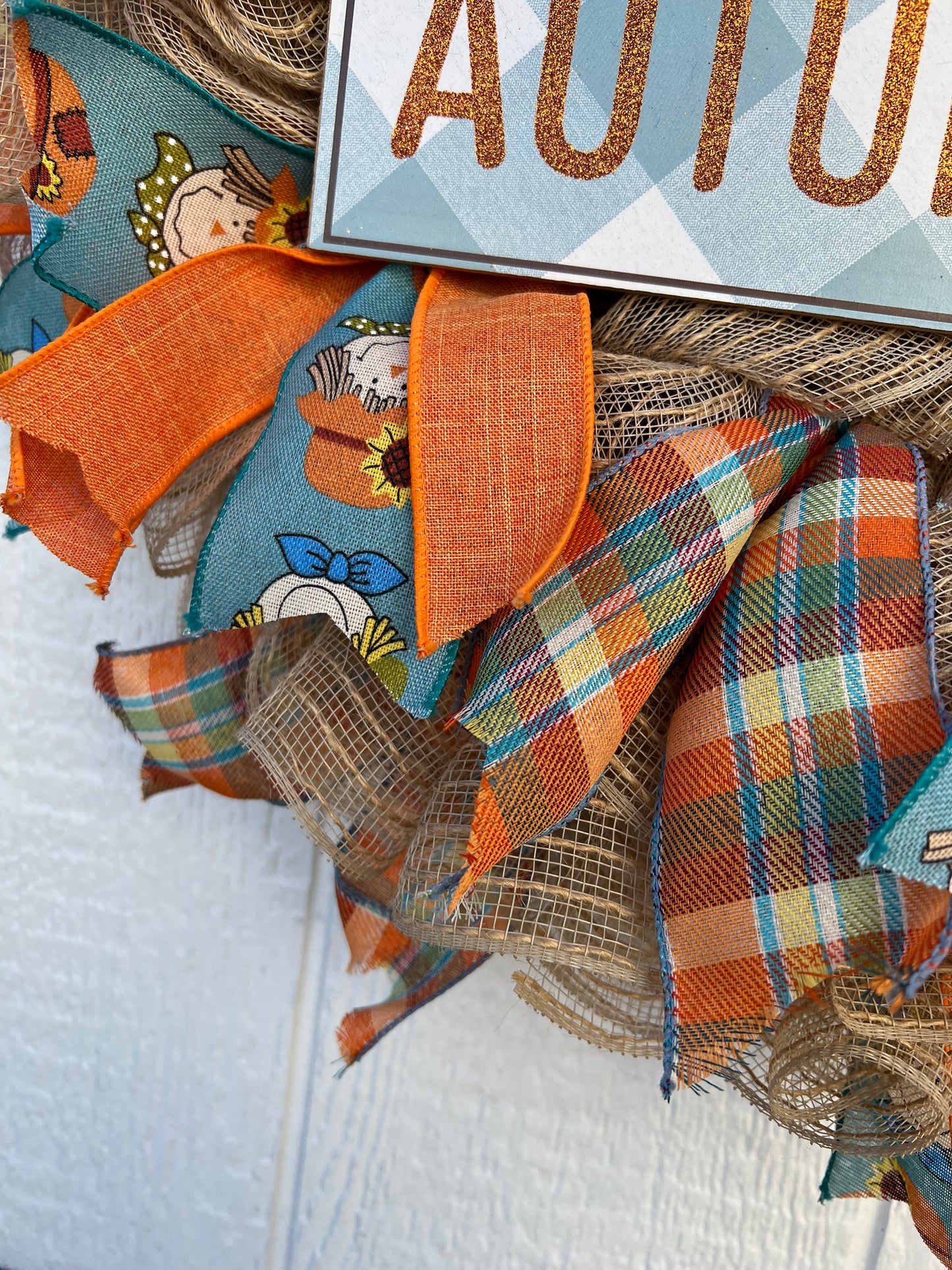 Welcome Autumn Scarecrow Wreath