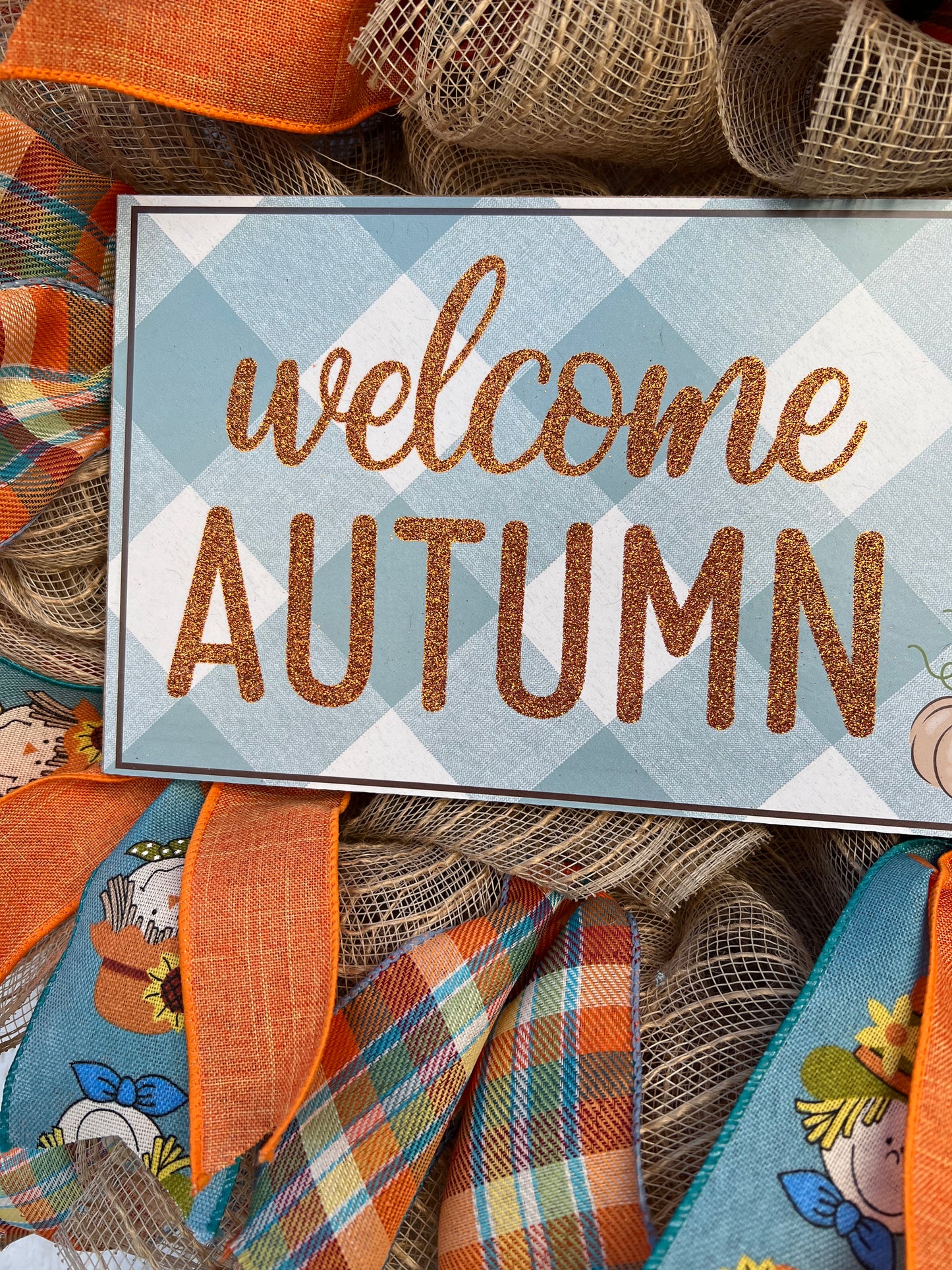 Welcome Autumn Scarecrow Wreath