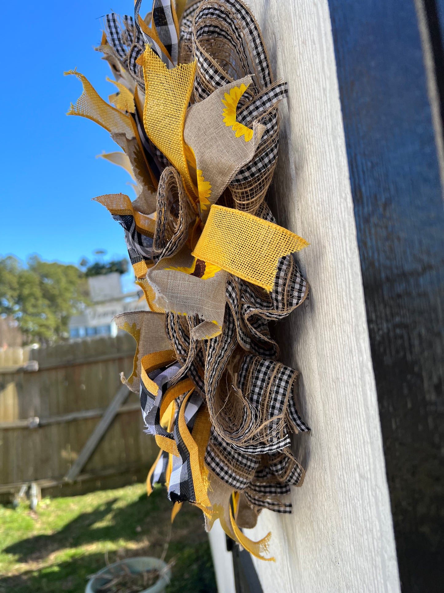 Welcome Sunflower Farmhouse Wreath