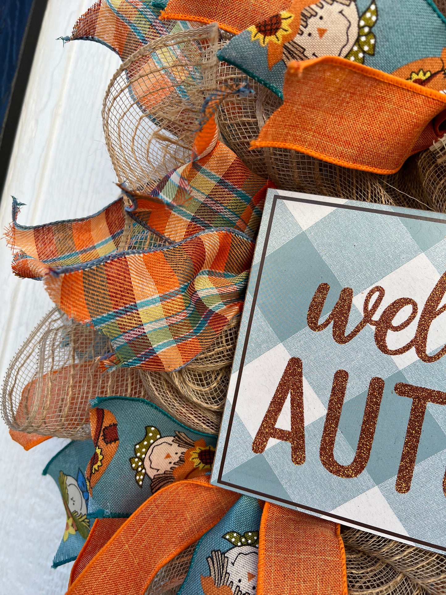 Welcome Autumn Scarecrow Wreath