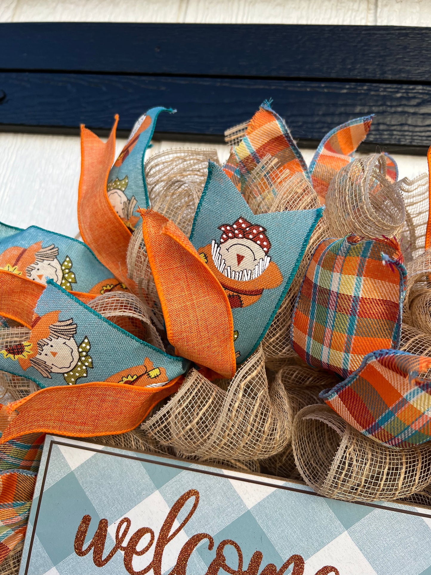 Welcome Autumn Scarecrow Wreath