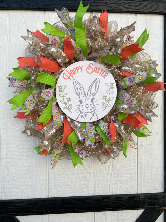 Happy Easter Rustic Wreath