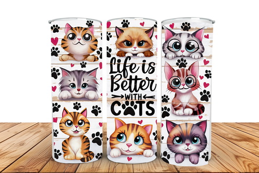Life is Better with Cats 20oz Tumbler