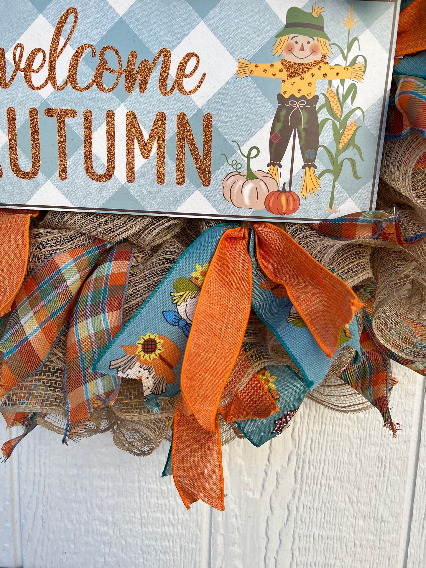Welcome Autumn Scarecrow Wreath