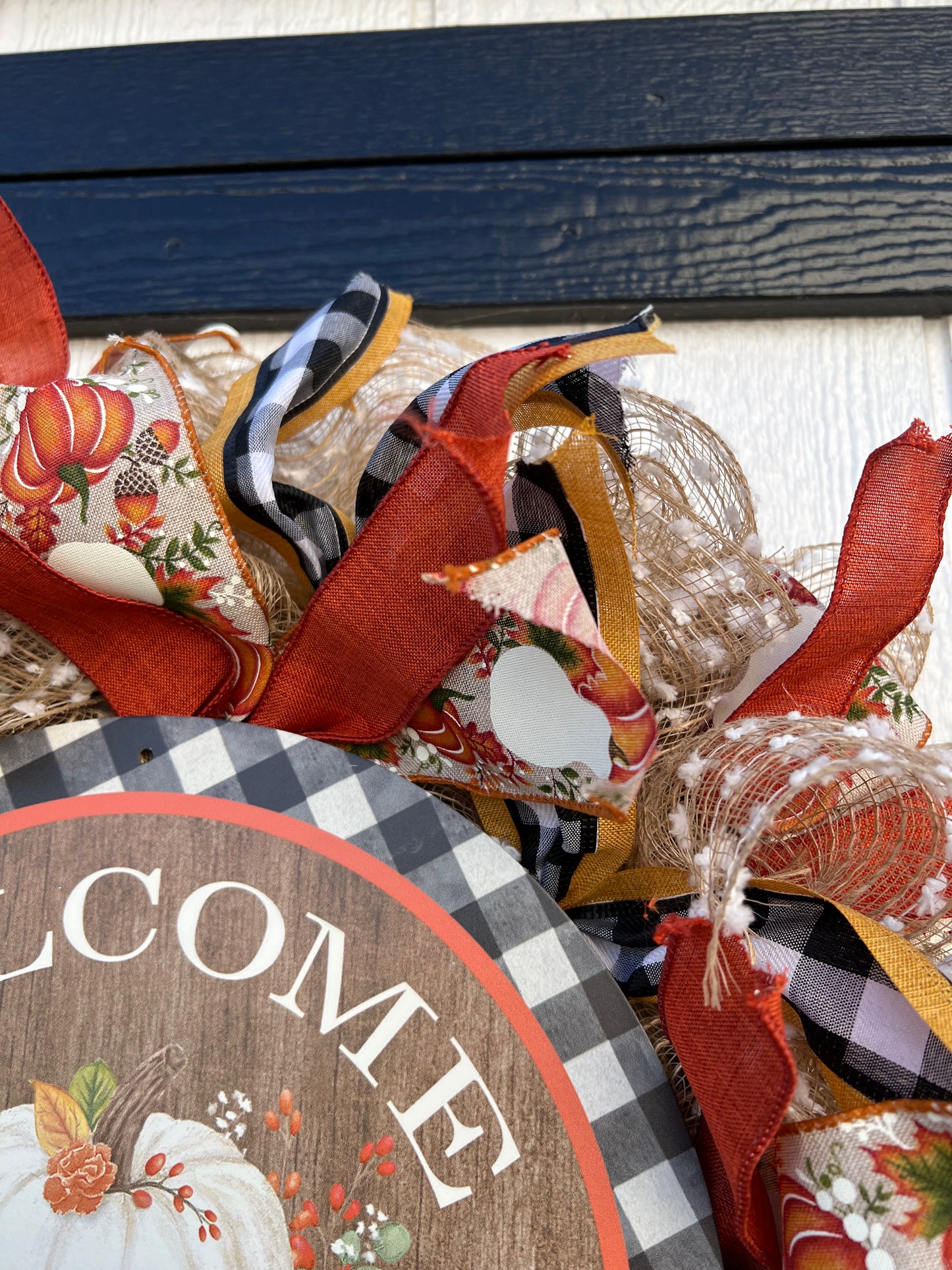 Welcome Pumpkin Fall Wreath