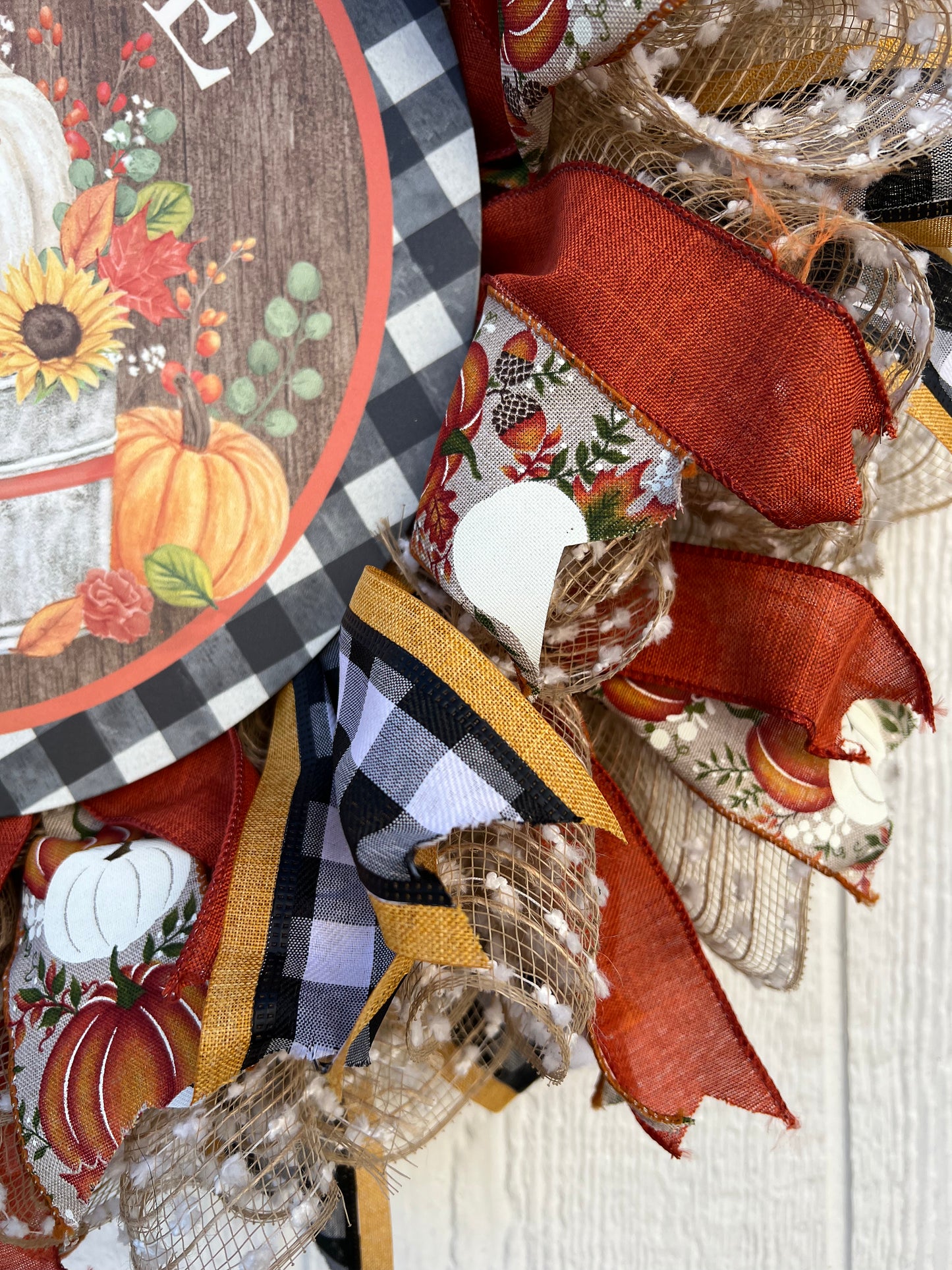Welcome Pumpkin Fall Wreath